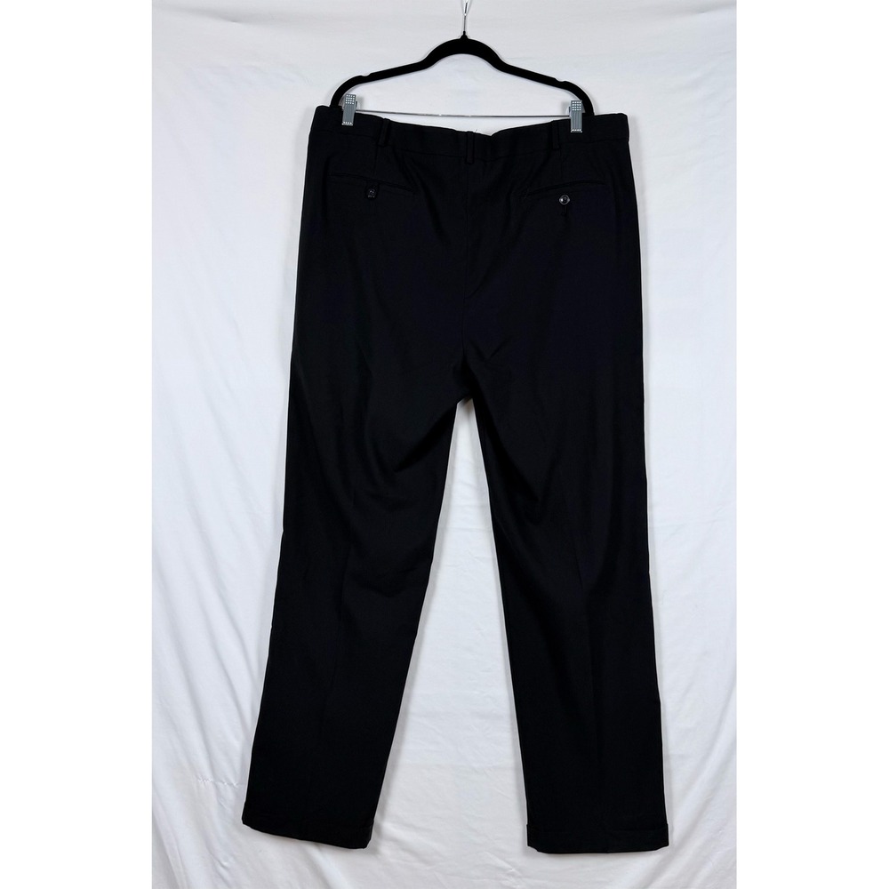 Roundtree & Yorke Lotx2 Dress Pants Black Navy 42x32 Pleated Cuffed Professional - Picture 5 of 15